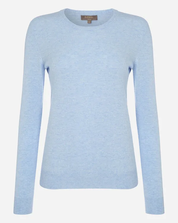 N PEAL Evie Classic Cashmere Jumper - Cornflower Blue SzM