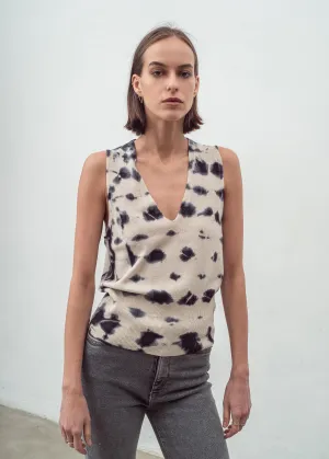N.35 Tie Dye Low V Tank | Cashmere