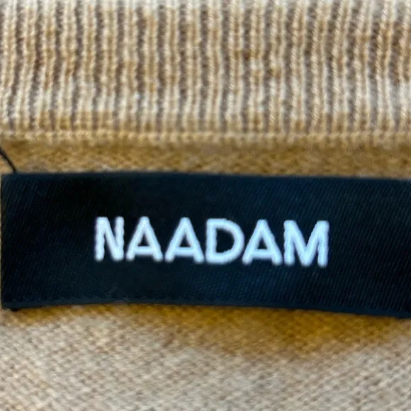 Naadam 100% Cashmere V-neck Camel Brown sweater MED as is(minor pilling)