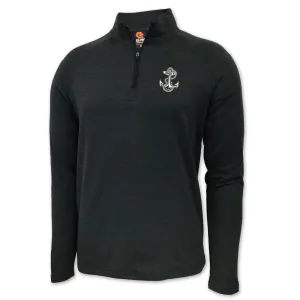 Navy Anchor Logo Performance 1/4 Zip (Charcoal)