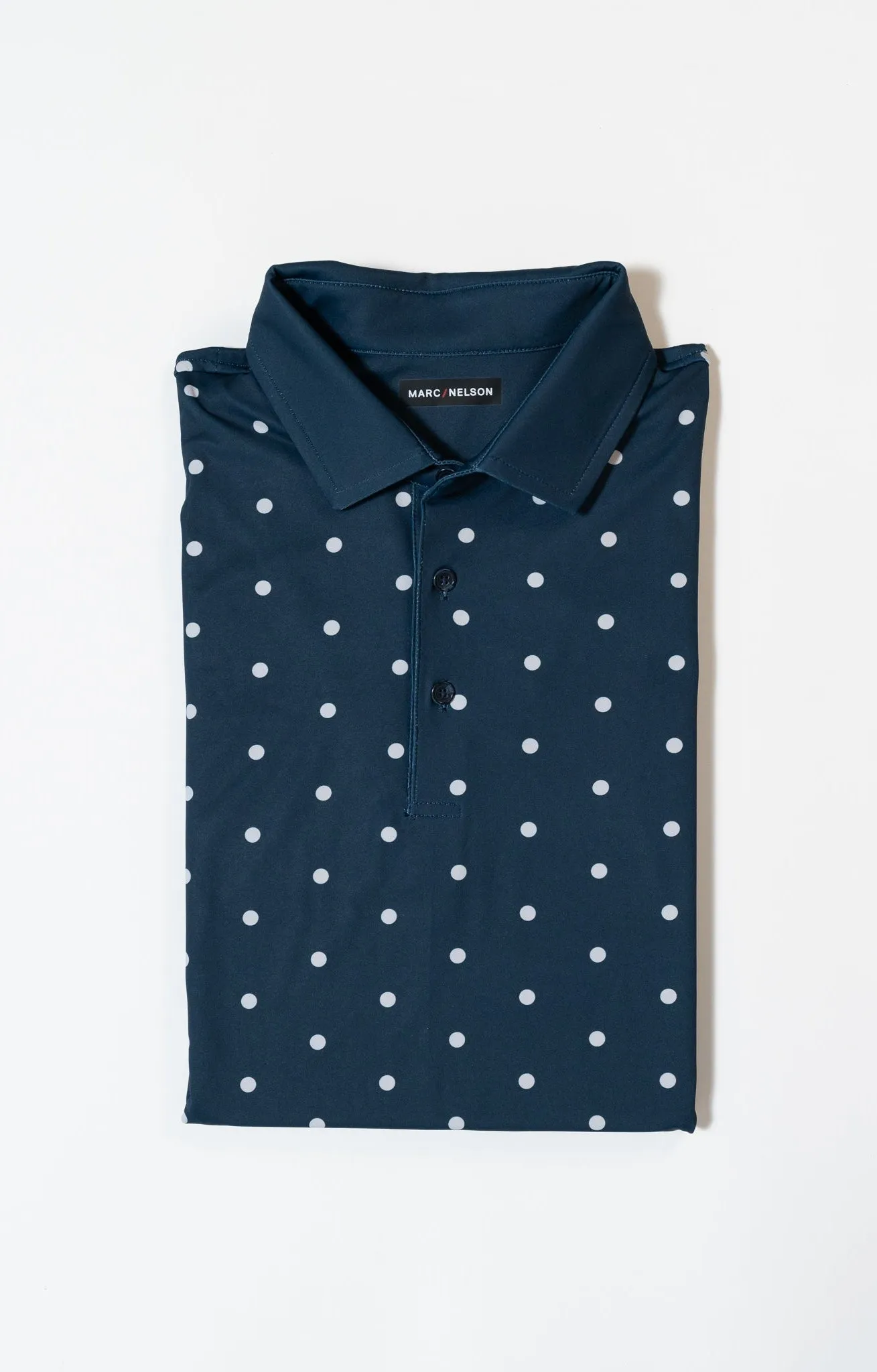Navy and Grey Dots Golf Polo