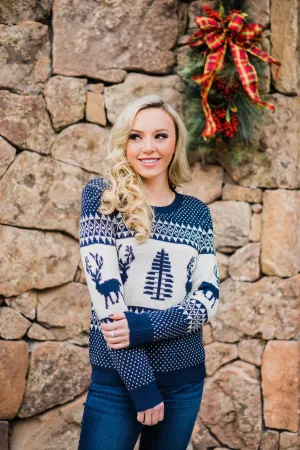 Navy Moose Sweater