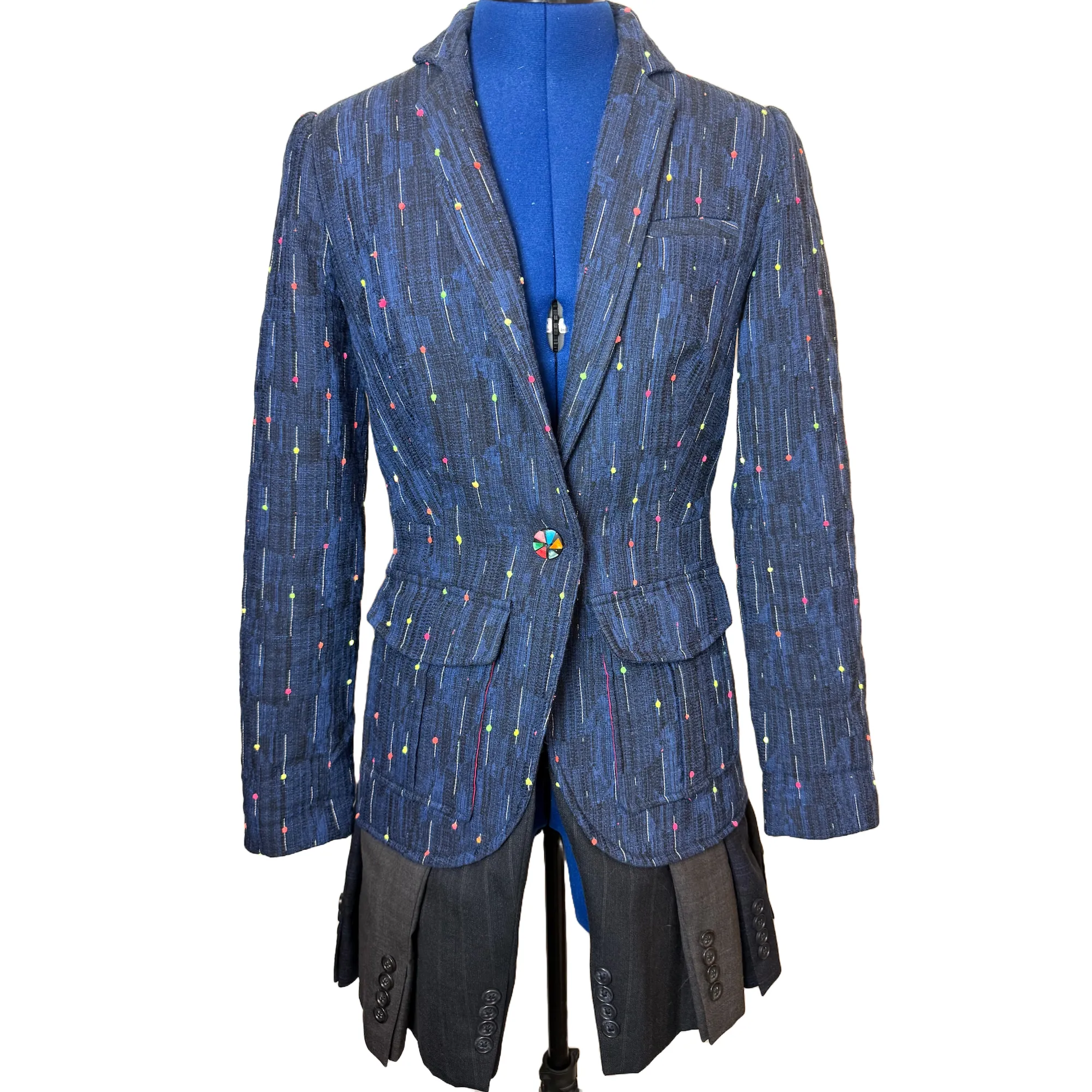 Navy Sleeve Edge Blazer