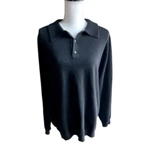 Neiman Marcus black cashmere collar sweater size 2XL