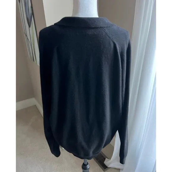 Neiman Marcus black cashmere collar sweater size 2XL