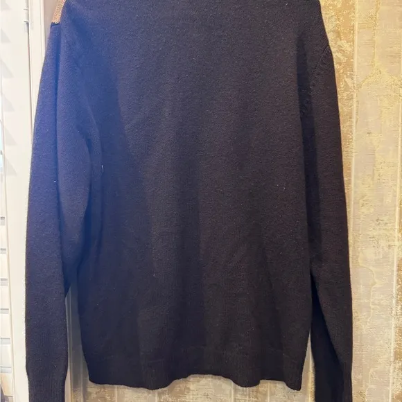 Neiman Marcus Cashmere Argyle brown button up sweater size large