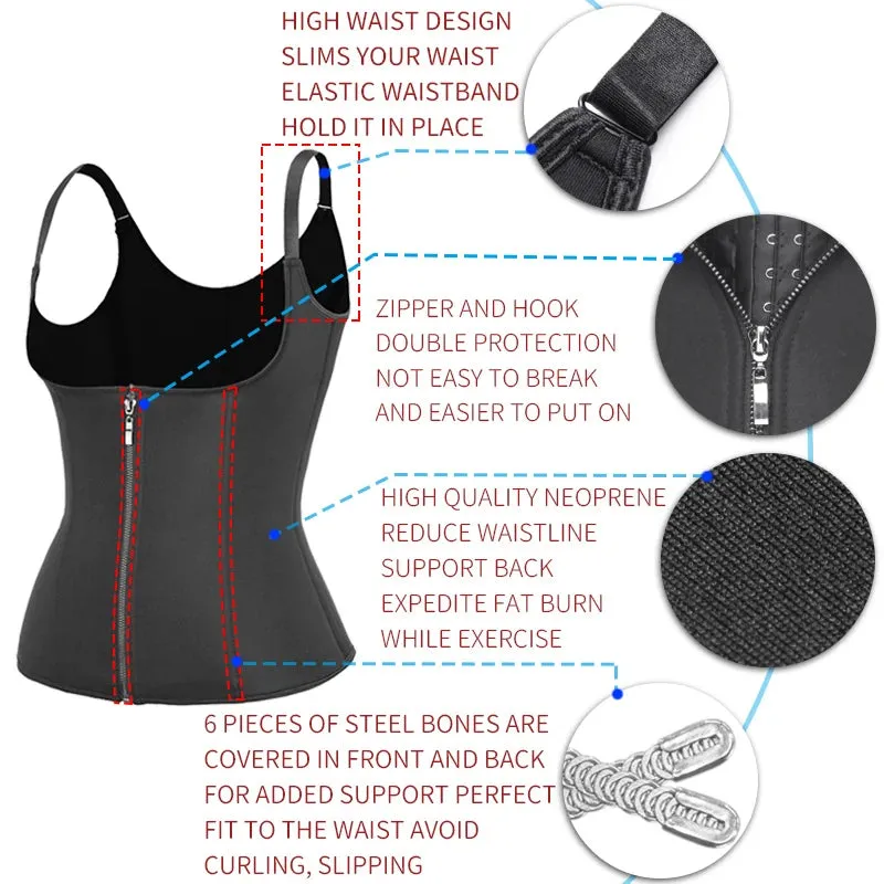 Neoprene Sauna Sweat Vest Waist Trainer Slimming Trimmer Corset