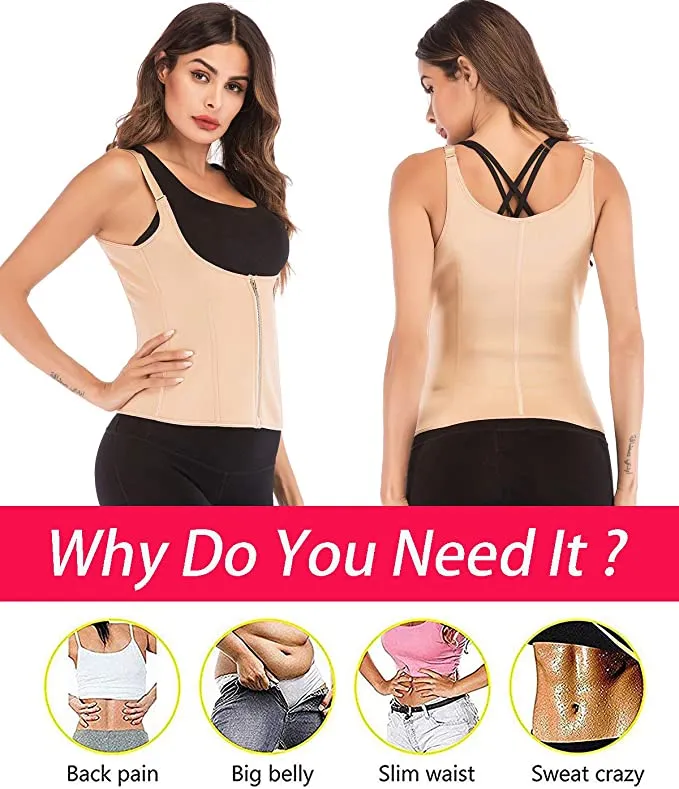 New in package! Ursexyly Waist Trainer Corset Tummy Control Shapewear Vest Adjustable Straps Body Slimmer in Beige, Sz L