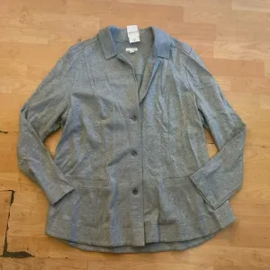 NEW J. JILL Gray Knit Blazer Jacker Size XL women Casual Career AE19