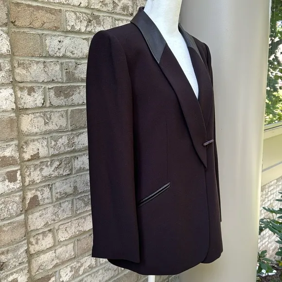 New - Kasper A.S.L. Stunning Dark Brown Blazer - 10 Petite
