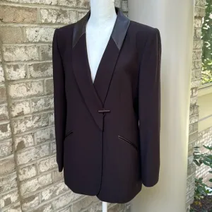 New - Kasper A.S.L. Stunning Dark Brown Blazer - 10 Petite