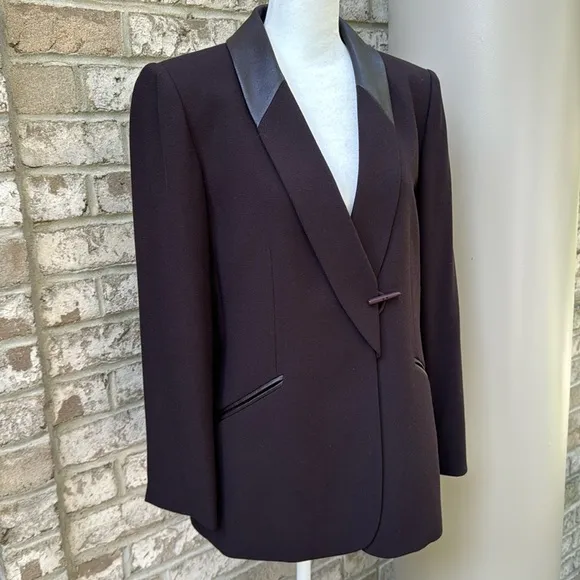 New - Kasper A.S.L. Stunning Dark Brown Blazer - 10 Petite