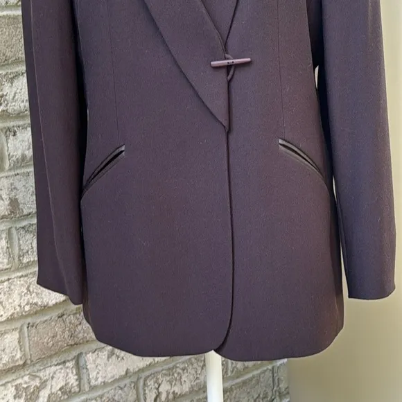 New - Kasper A.S.L. Stunning Dark Brown Blazer - 10 Petite