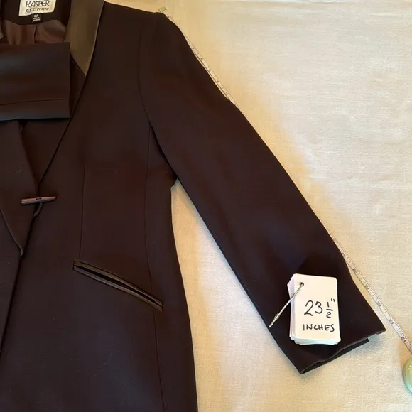 New - Kasper A.S.L. Stunning Dark Brown Blazer - 10 Petite