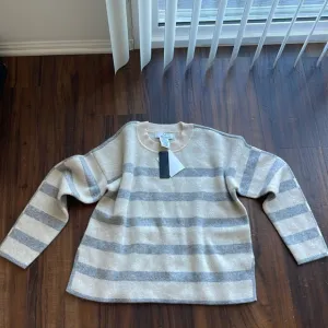 New Magaschoni 100% Cashmere Striped Sweater