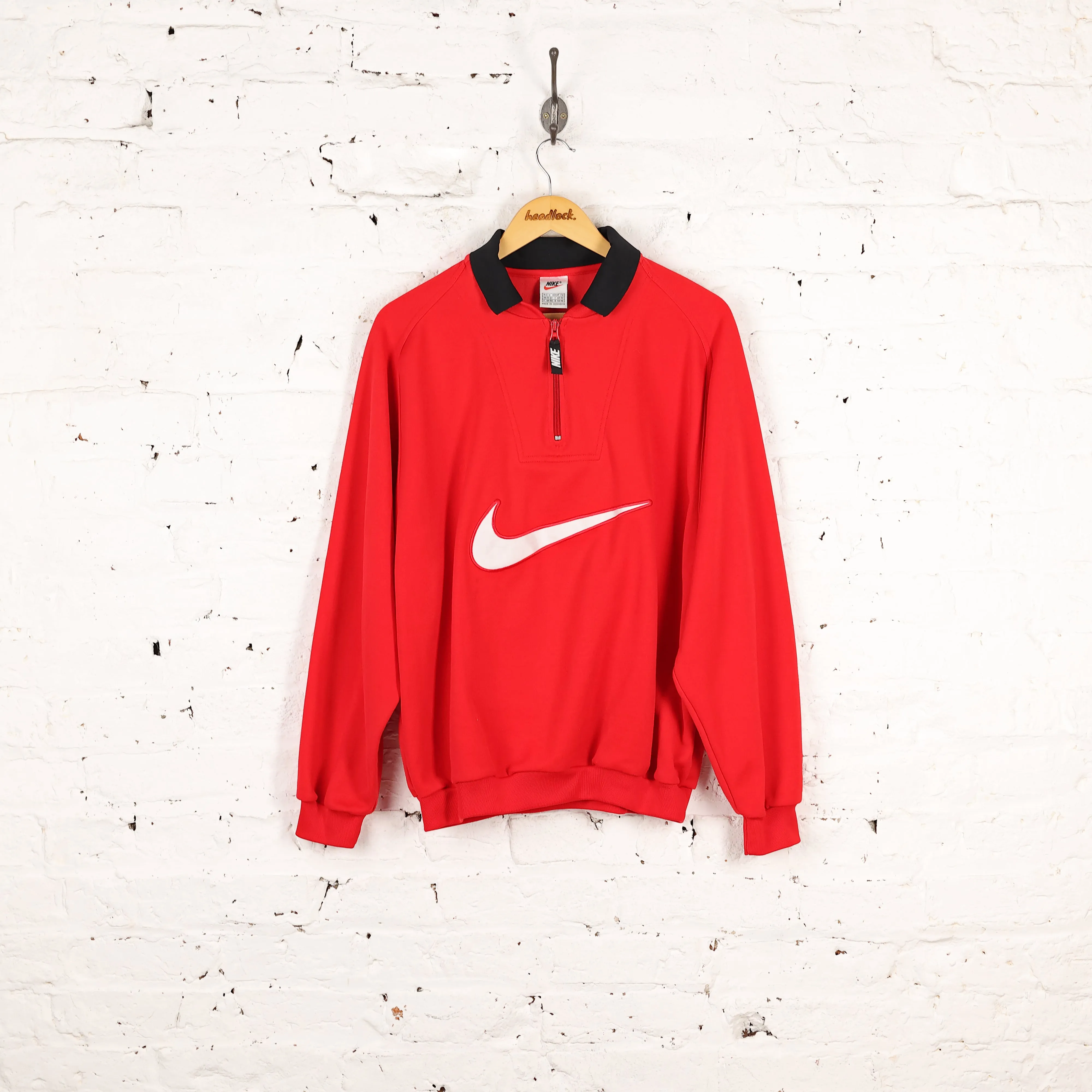 Nike 1/4 Zip Sweatshirt - Red - M