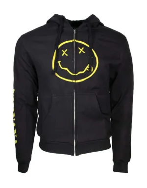 Nirvana Smile Discharge Zip Hoodie Sweatshirt