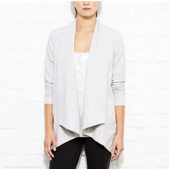 NWT Athleta Women's Gray Cardigan Sweater French Terry Tranquility Wrap Size XS
