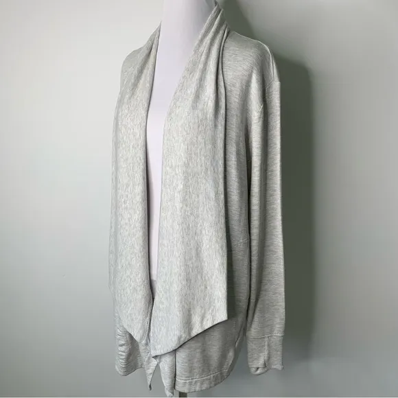 NWT Athleta Women's Gray Cardigan Sweater French Terry Tranquility Wrap Size XS