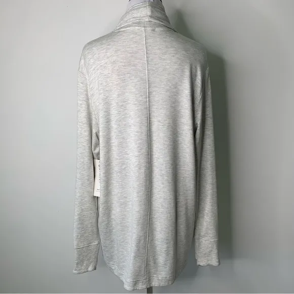 NWT Athleta Women's Gray Cardigan Sweater French Terry Tranquility Wrap Size XS