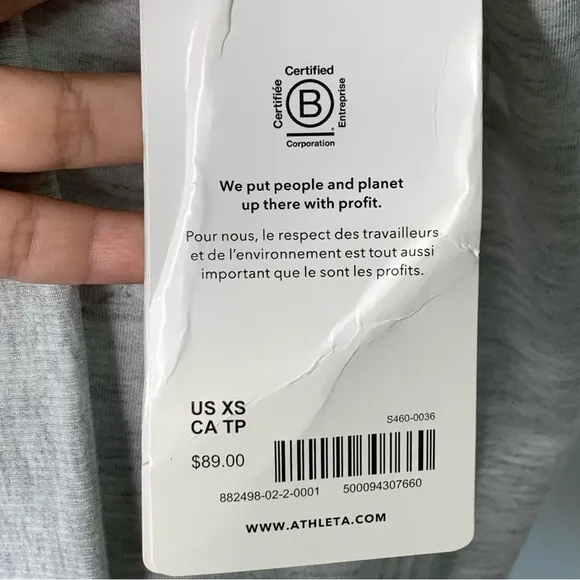 NWT Athleta Women's Gray Cardigan Sweater French Terry Tranquility Wrap Size XS