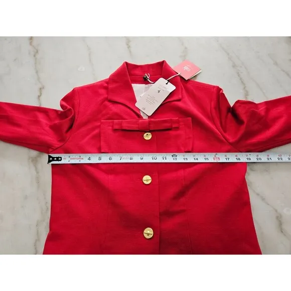NWT Cabi Women's Carol Beau Red Bow Blazer Short Jacket Love Collection Size 6