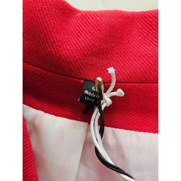 NWT Cabi Women's Carol Beau Red Bow Blazer Short Jacket Love Collection Size 6
