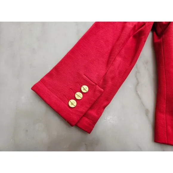 NWT Cabi Women's Carol Beau Red Bow Blazer Short Jacket Love Collection Size 6
