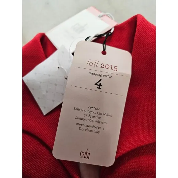 NWT Cabi Women's Carol Beau Red Bow Blazer Short Jacket Love Collection Size 6