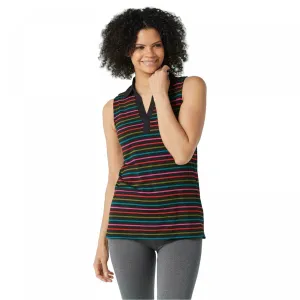 NWT Cuddl Duds Women's Jersey Knit Flexwear Sleeveless Polo Shirt. A373762 Large