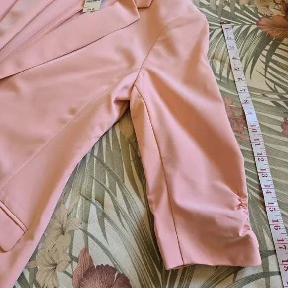 NWT INC International Concepts 3/4 Sleeve Blazer Creamy Peach Long Fit XL
