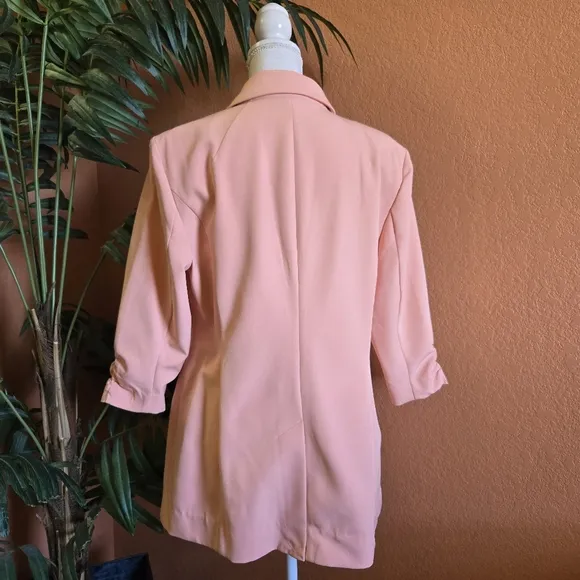 NWT INC International Concepts 3/4 Sleeve Blazer Creamy Peach Long Fit XL