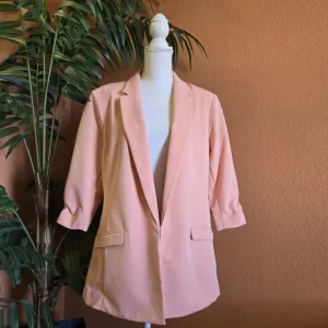 NWT INC International Concepts 3/4 Sleeve Blazer Creamy Peach Long Fit XL