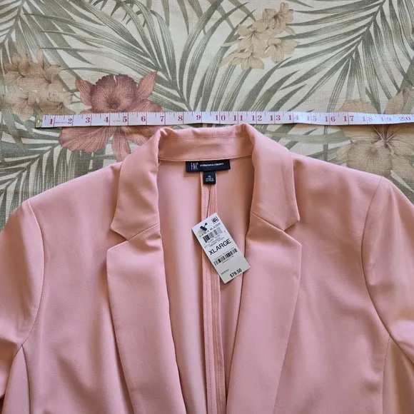 NWT INC International Concepts 3/4 Sleeve Blazer Creamy Peach Long Fit XL