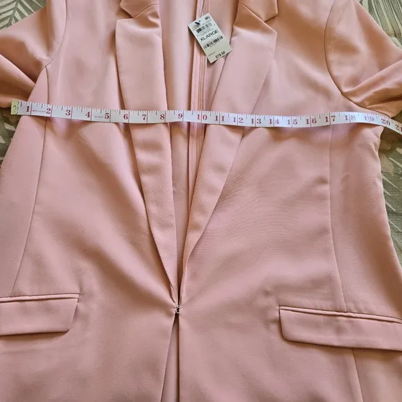 NWT INC International Concepts 3/4 Sleeve Blazer Creamy Peach Long Fit XL
