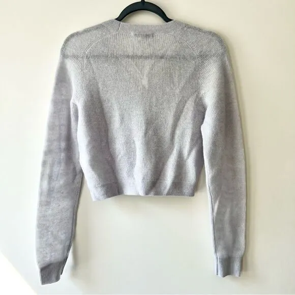 NWT Madewell Alpaca-Blend V-Neck Cropped Cardigan Sweater in Violet Quartz