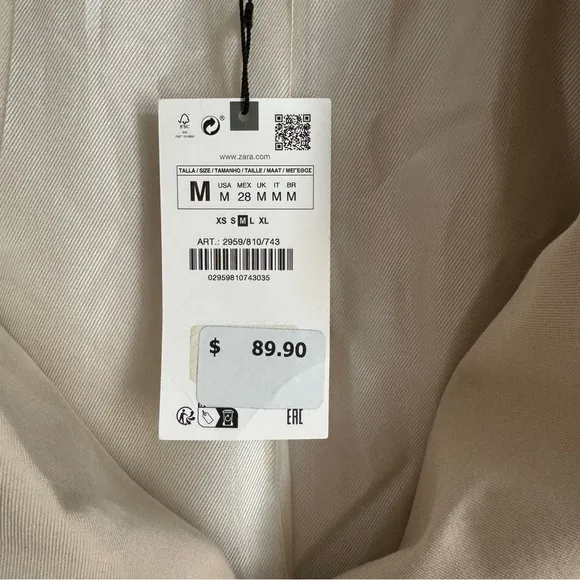 NWT ZARA Cropped Double Breasted Blazer