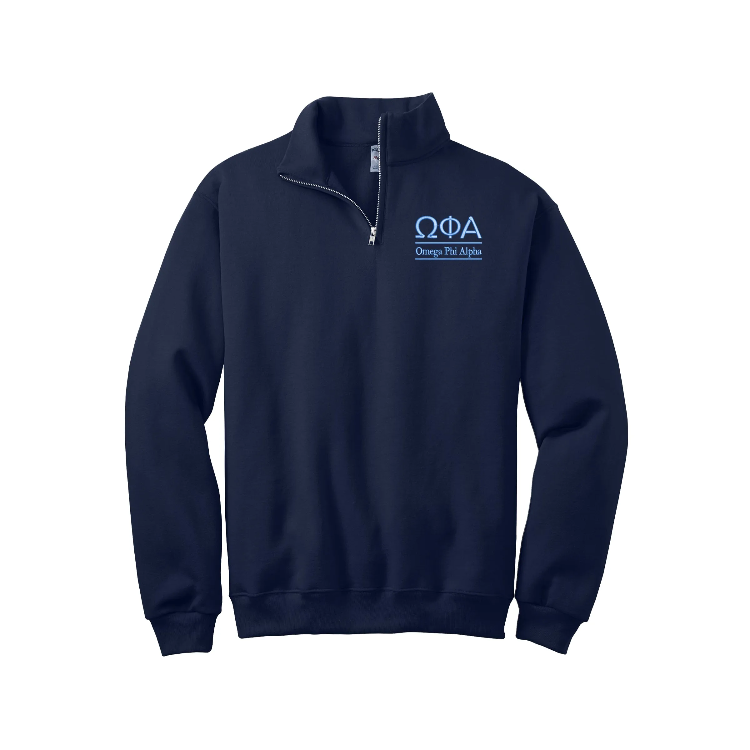 Omega Phi Alpha Quarter Zip Pullover Sweatshirt