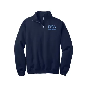 Omega Phi Alpha Quarter Zip Pullover Sweatshirt