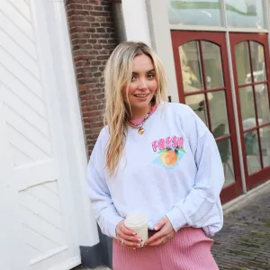 Orange sweater light grey