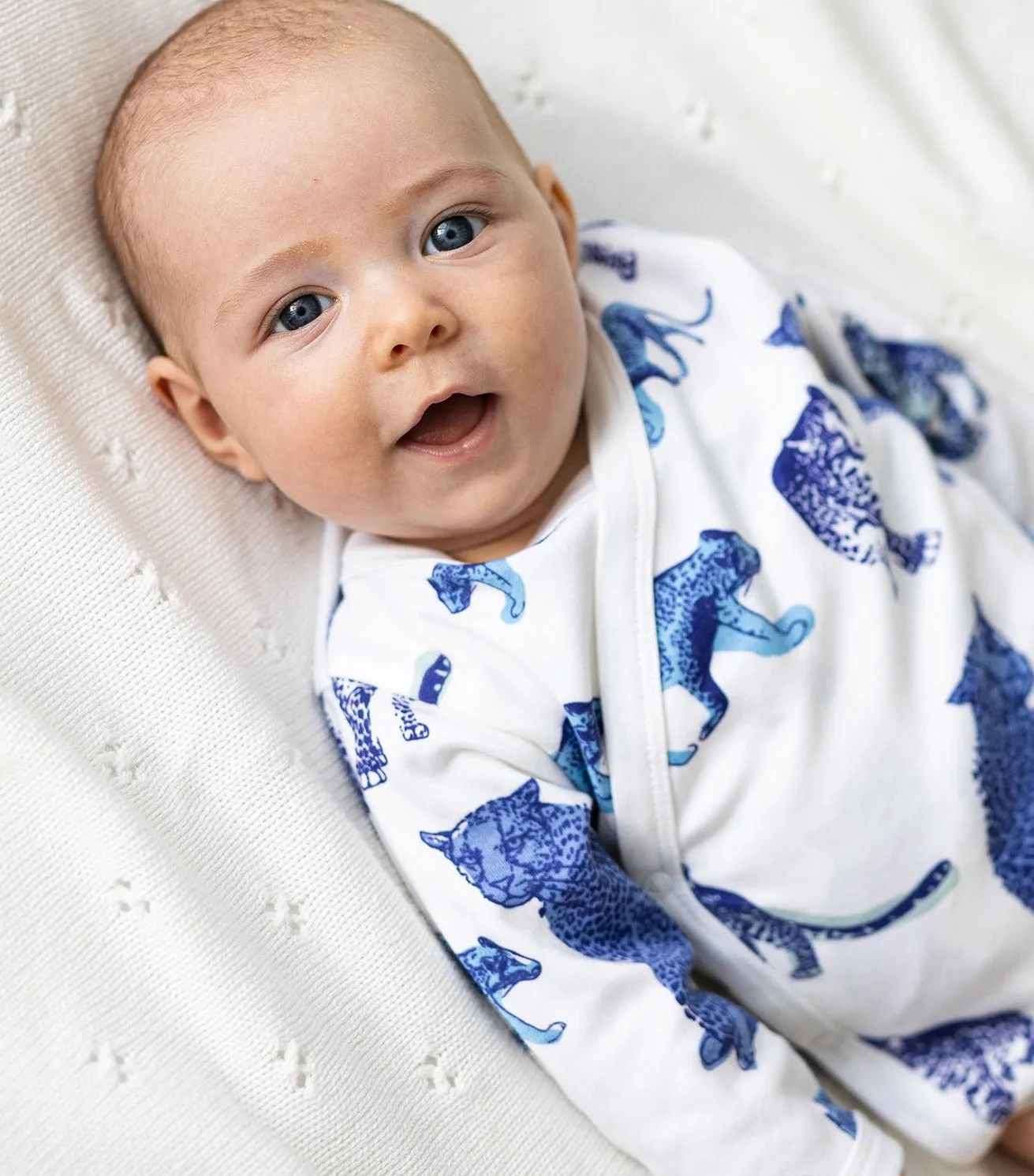 Organic Cotton Baby Bodysuit | Kimono Style | High Tea
