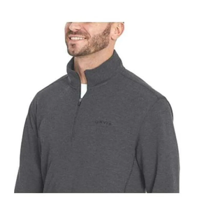 Orvis Men Quarter Zip Sweatshirt-Dark gray