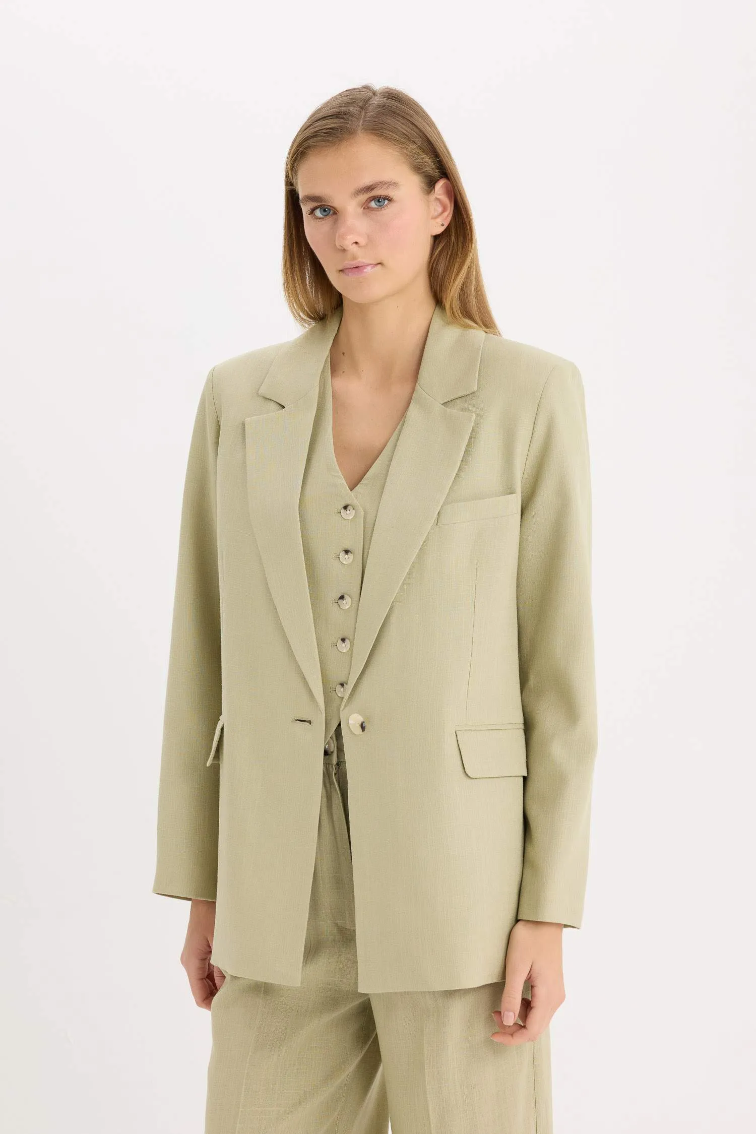 Oversize Fit Jacket Collar Blazer