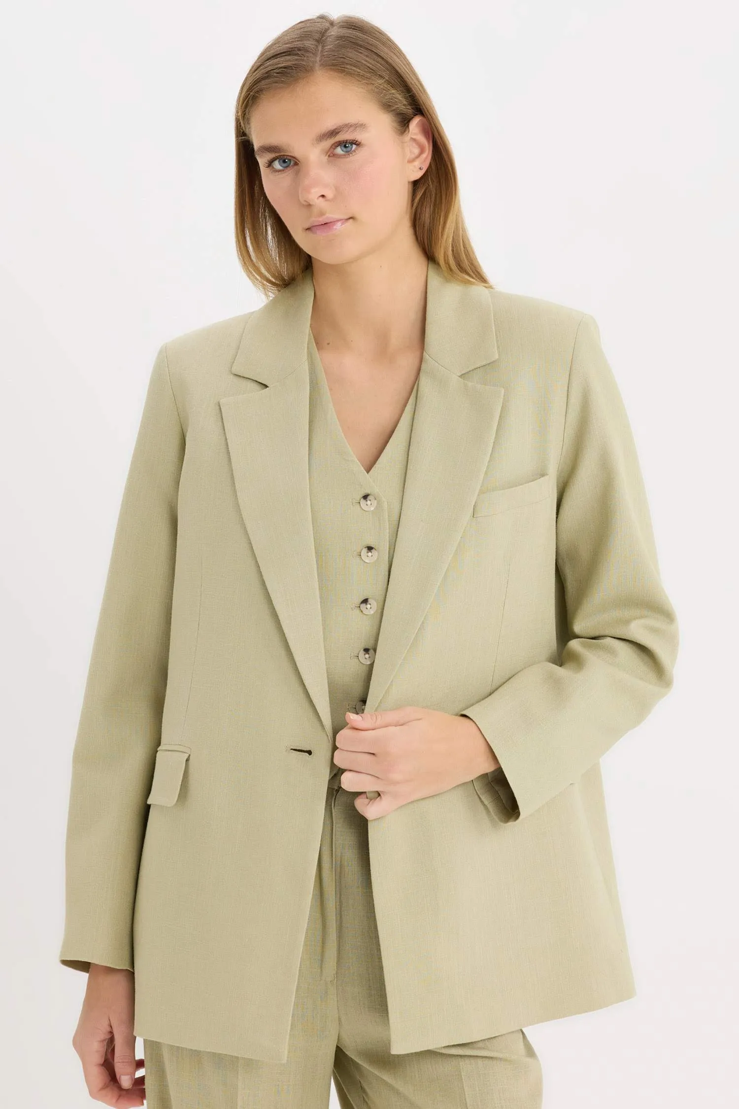 Oversize Fit Jacket Collar Blazer