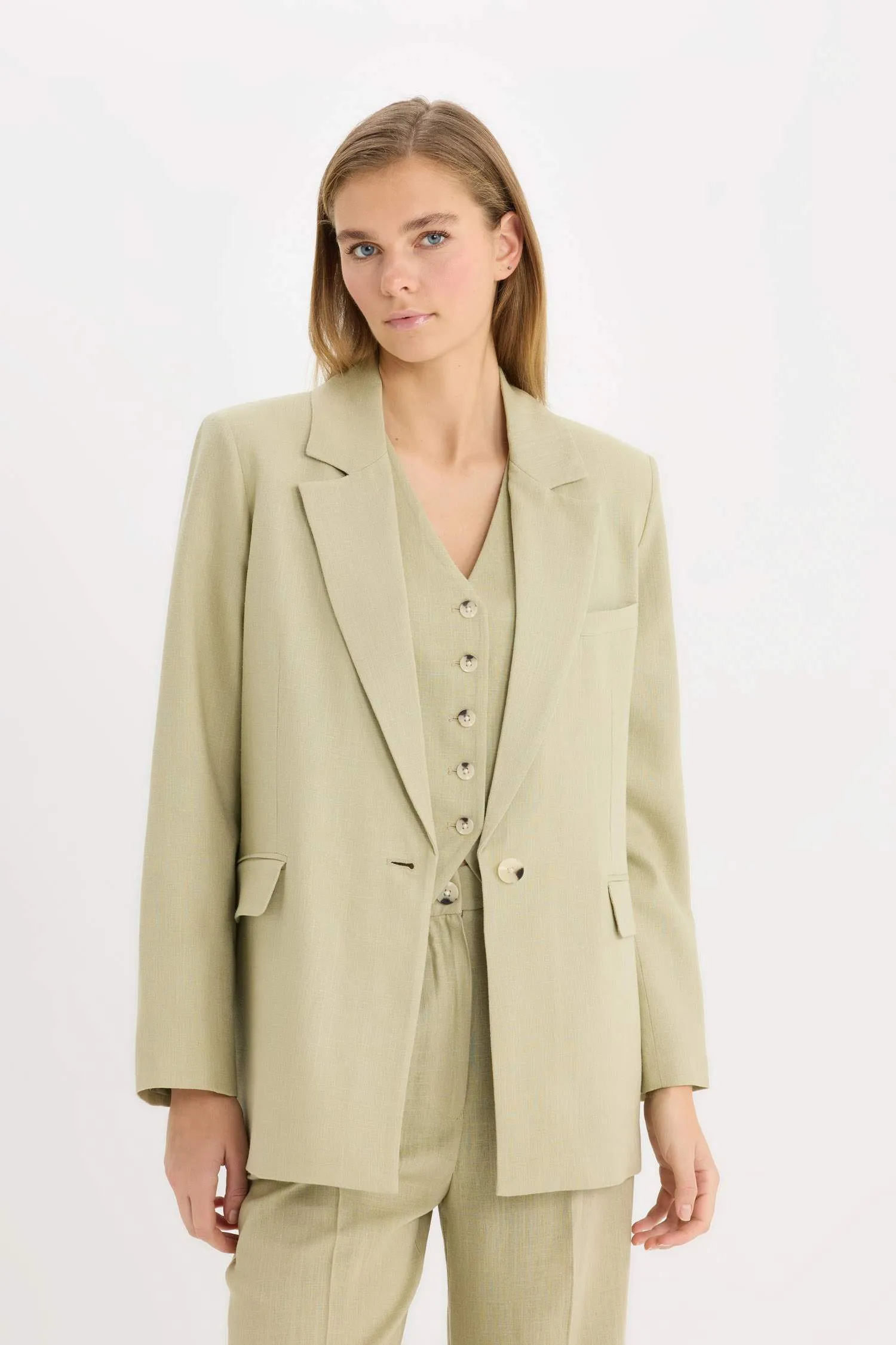 Oversize Fit Jacket Collar Blazer