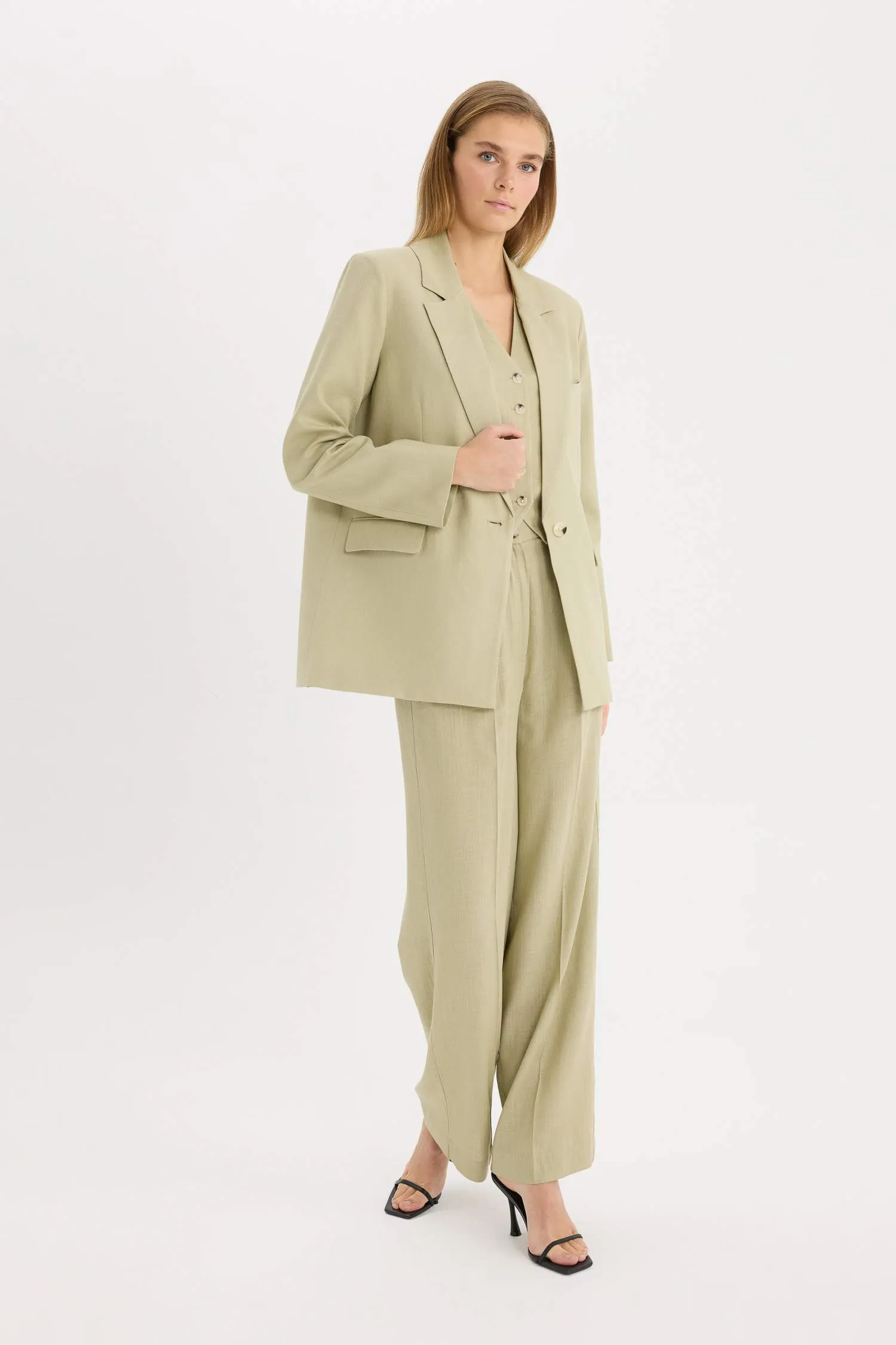 Oversize Fit Jacket Collar Blazer