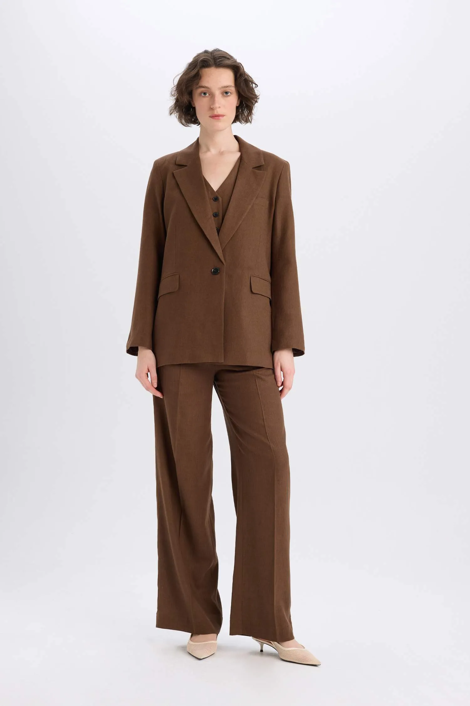 Oversize Fit Jacket Collar Blazer