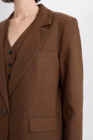 Oversize Fit Jacket Collar Blazer