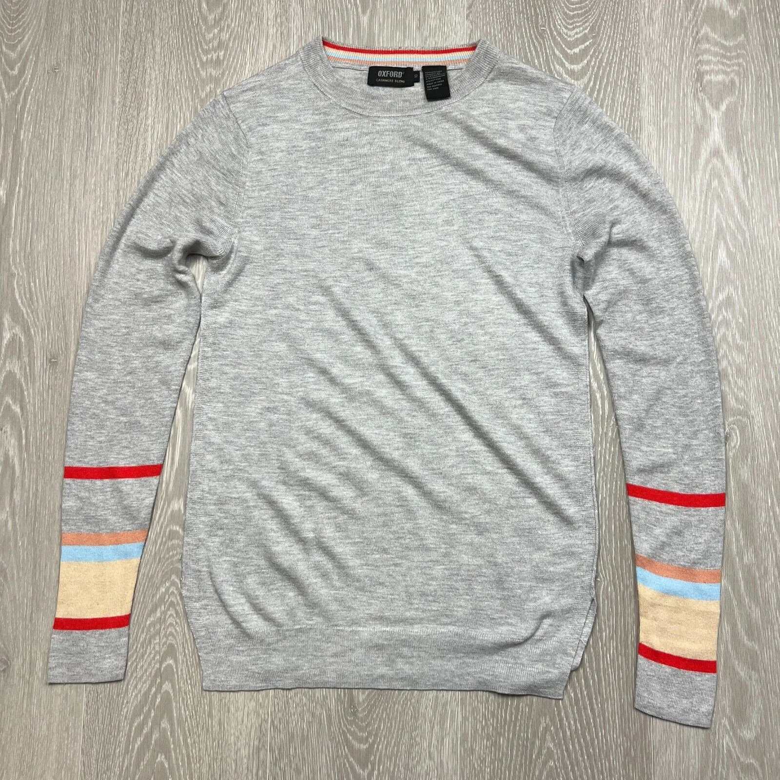 Oxford Womens Grey Cashmere Blend Womens Knit Sweater Size 10