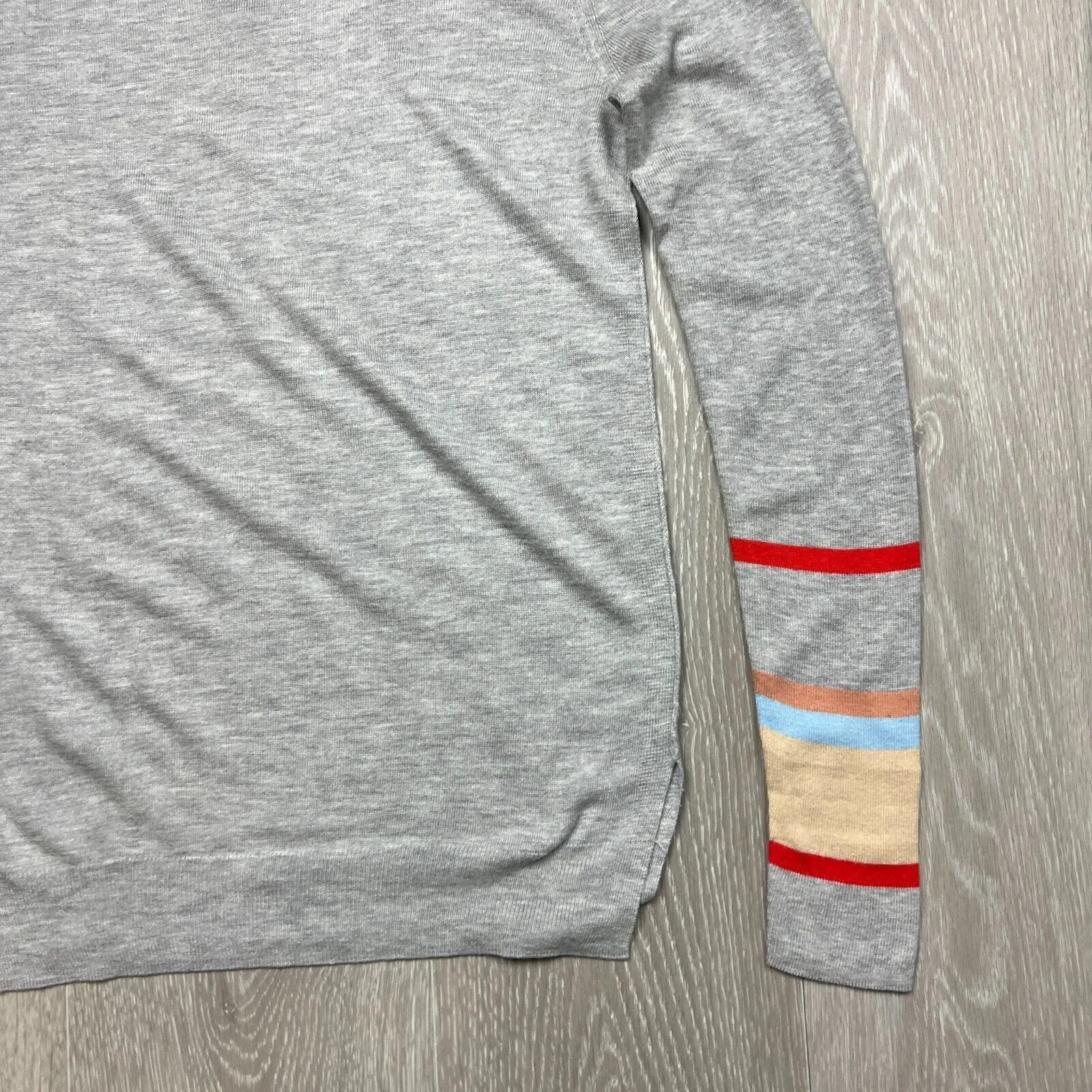 Oxford Womens Grey Cashmere Blend Womens Knit Sweater Size 10